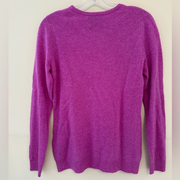 Charter Club 100% Cashmere Fuschia Flirt Pink Macy's Crewneck Sweater S Like New - Picture 5 of 5